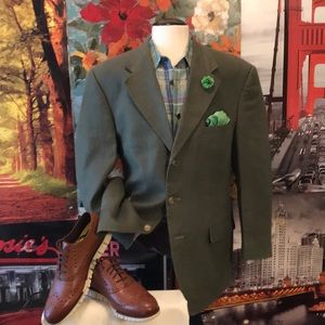 Claiborne green linen sport coat 44R